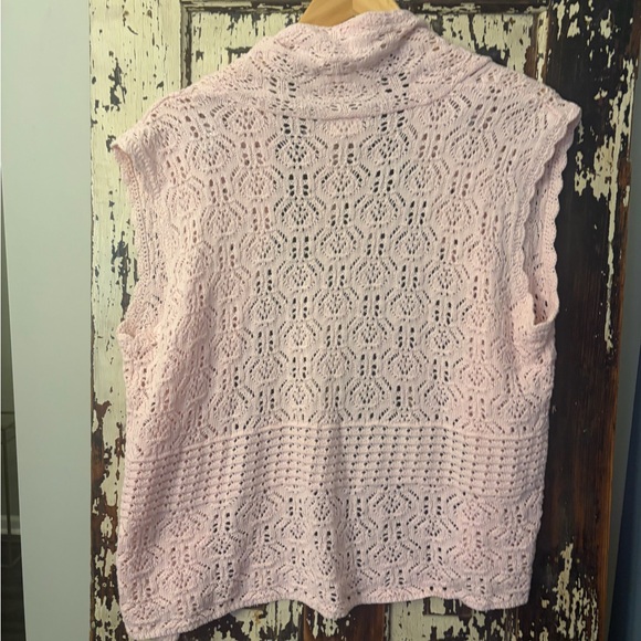 Southern Lady Light Pink Crochet Vest. Vintage women’s XL. - Picture 5 of 7